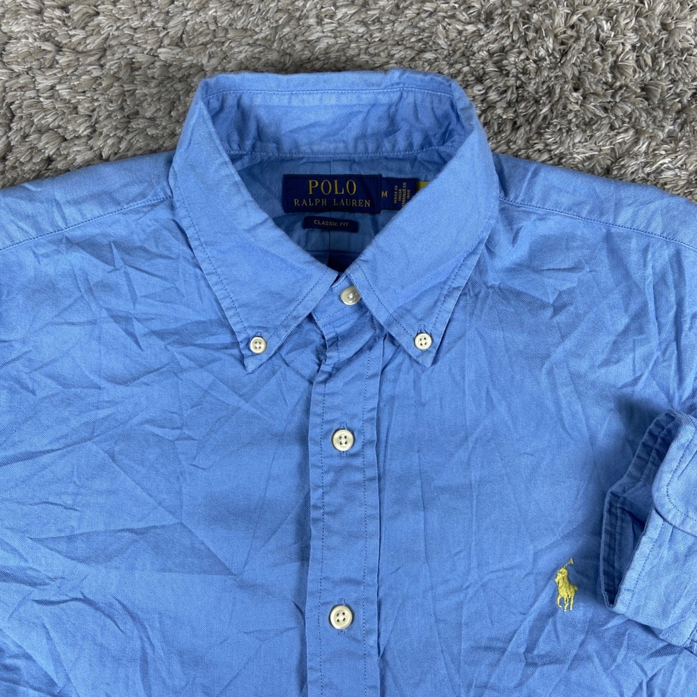 Polo Ralph Lauren Classic Fit Garment-Dyed Oxford Shirt Men M Long Sleeve Button